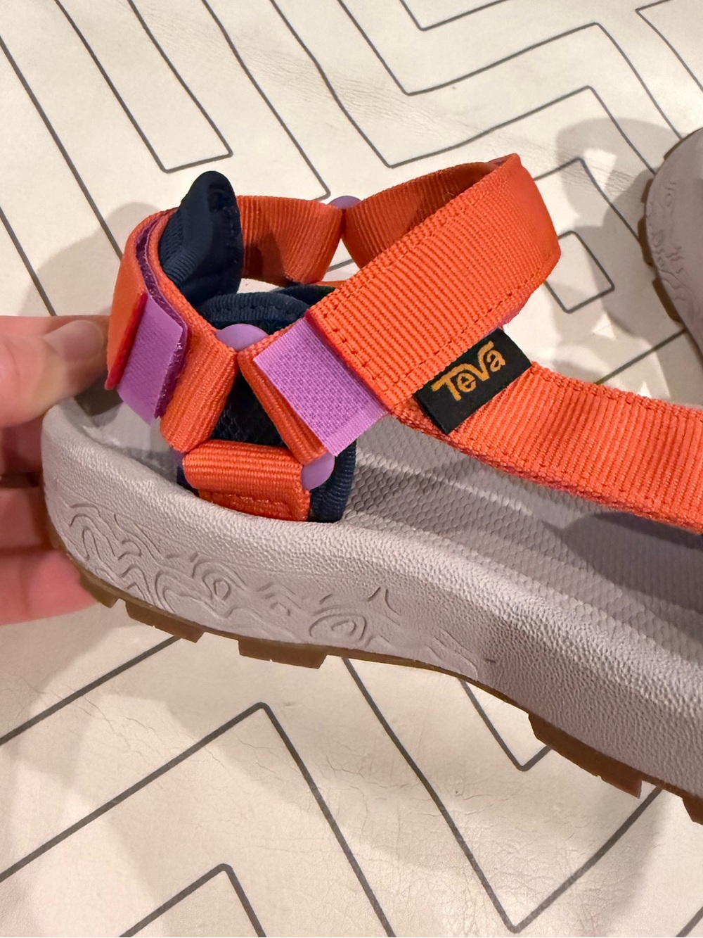 New Teva Orange Double Strap Sandals - Picture 5 of 14